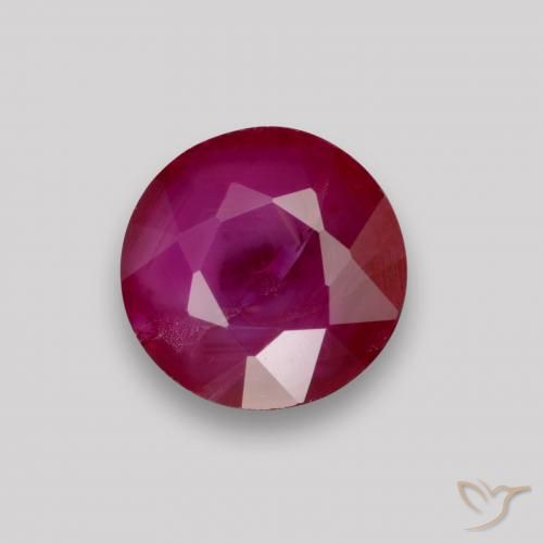 0.89ct 자연스러운 딥 레드 루비, 둥근, VS-SI