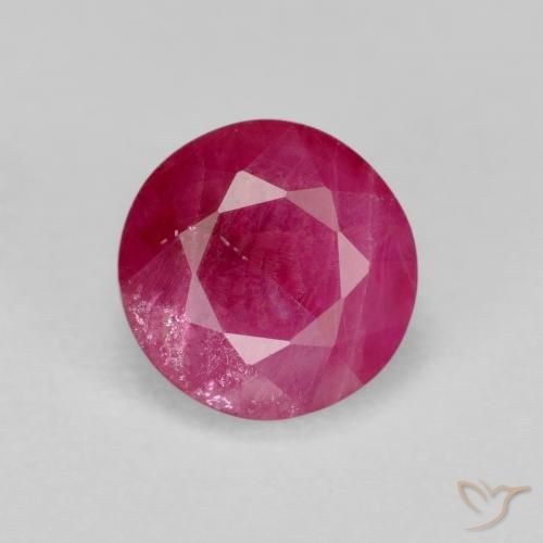 1.14ct 자연스러운 미디엄 레드 루비, 둥근, SI