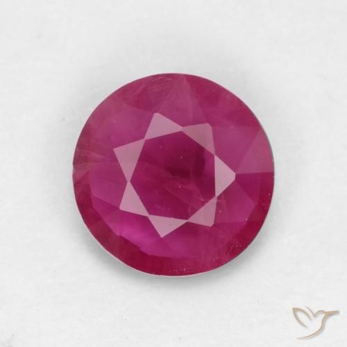 0.54ct 자연스러운 라이트 레드 루비, 둥근, VS-SI