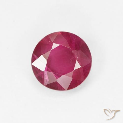 0.81ct 자연스러운 다크 레드 루비, 둥근, VS-SI