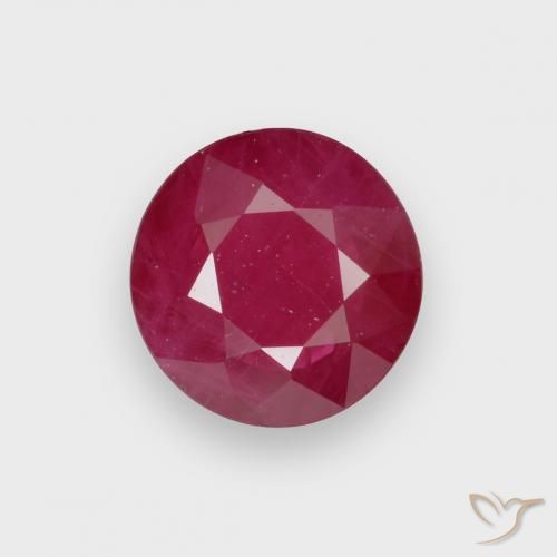 0.66ct 자연스러운 미디엄 레드 루비, 둥근, VS-SI