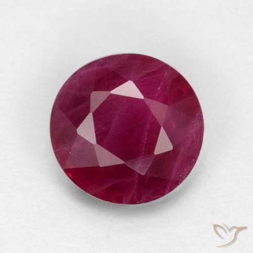 0.73ct 자연스러운 미디엄 레드 루비, 둥근, VS-SI
