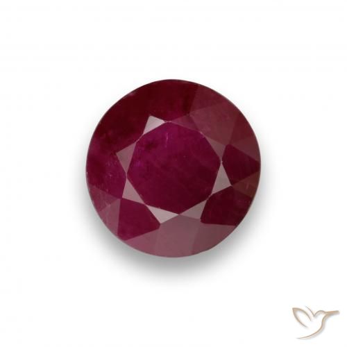 0.90ct 자연스러운 와인 레드 루비, 둥근, VS-SI
