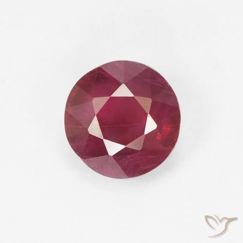 0.84ct 자연스러운 다크 레드 루비, 둥근, VS-SI