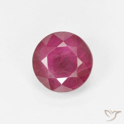 1.00ct 자연스러운 밝은 포도 루비, 둥근, VS-SI