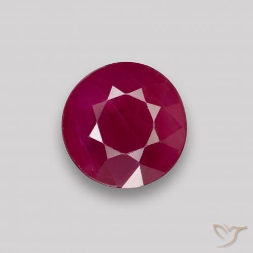 0.87ct 자연스러운 와인 레드 루비, 둥근, VS-SI
