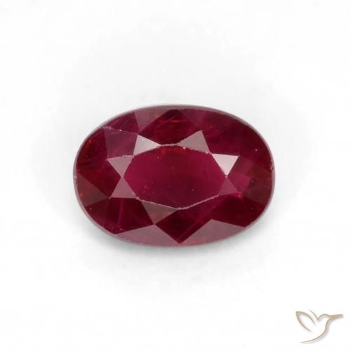 0.55ct 자연스러운 딥 레드 루비, 타원형, VS-SI