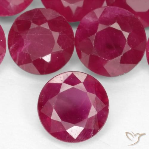 0.59ct 자연스러운 미디엄 레드 루비, 둥근, VS-SI