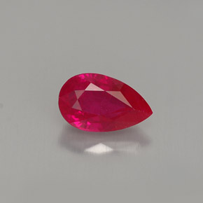 1.07캐럿 천연 레드 루비, 배 모양, 7.8×4.7 mm, VS