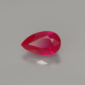 1.07캐럿 천연 레드 루비, 배 모양, 7.8×4.7 mm, VS