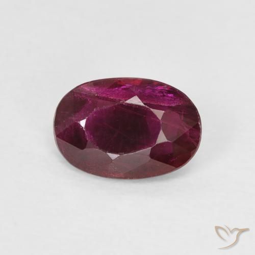 0.53ct 자연스러운 미디엄 레드 루비, 타원형, VS-SI