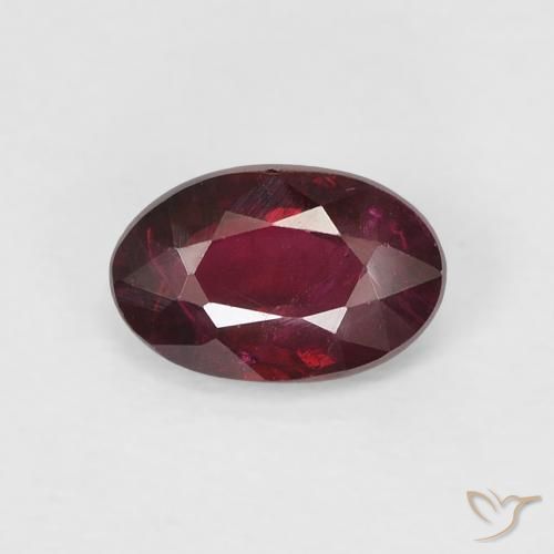 0.49ct 자연스러운 딥 레드 루비, 타원형, VS-SI