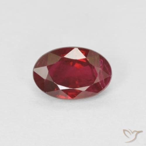 0.55ct 자연스러운 와인 레드 루비, 타원형, VS-SI