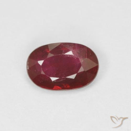 0.49ct 자연스러운 와인 레드 루비, 타원형, VS-SI