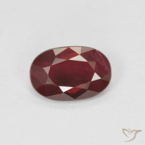 0.57ct 자연스러운 와인 레드 루비, 타원형, VS-SI