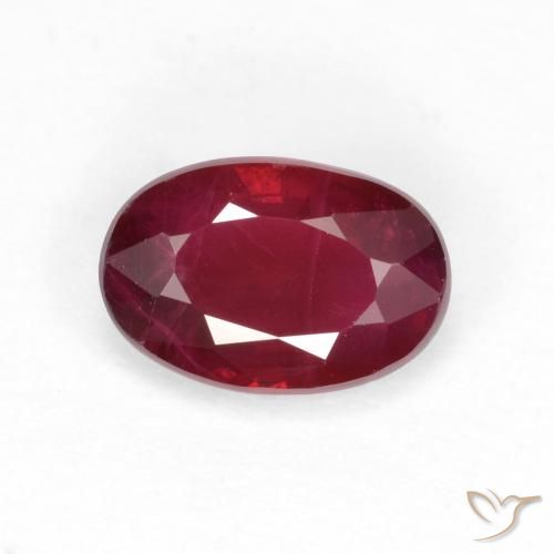 0.58ct 자연스러운 피처럼 붉은 루비, 타원형, VS-SI