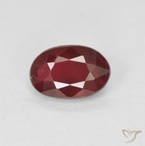 0.59ct 자연스러운 피처럼 붉은 루비, 타원형, VS-SI