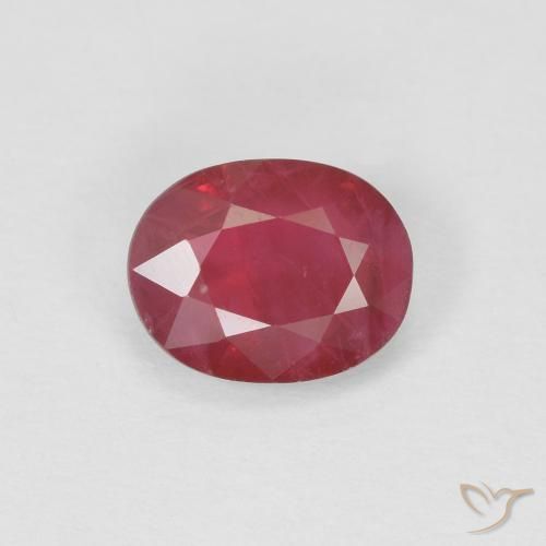 1.02ct 자연스러운 미디엄 레드 루비, 타원형, VS-SI