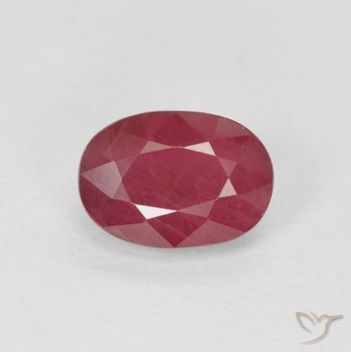 1.23ct 자연스러운 분홍빛이 도는 빨강 루비, 타원형, VS-SI