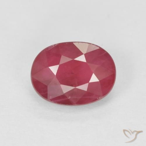 1.10ct 자연스러운 분홍빛이 도는 빨강 루비, 타원형, VS-SI