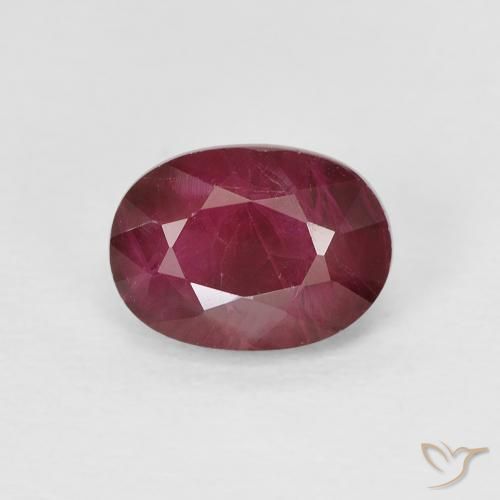 1.22ct 자연스러운 딥 레드 핑크 루비, 타원형, VS-SI