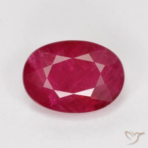 1.07ct 자연스러운 잼 레드 루비, 타원형, VS-SI