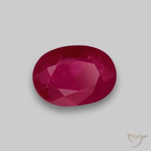 1.07ct 자연스러운 미디엄 레드 루비, 타원형, VS-SI