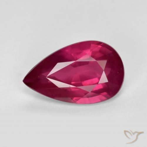 2.36ct 자연스러운 라즈베리 레드 루비, 배 모양, VS-SI