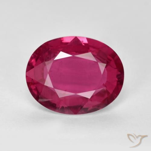 2.00ct 자연스러운 딥 레드 핑크 루비, 타원형, VS-SI