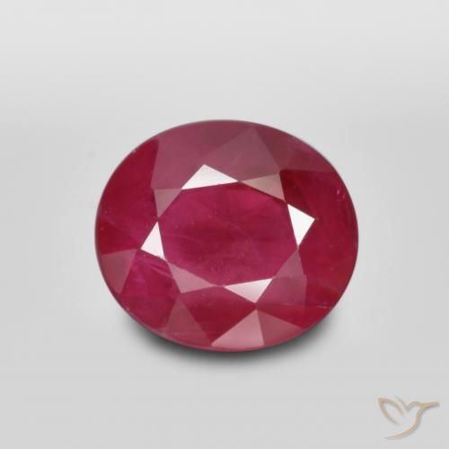 1.35ct 자연스러운 피처럼 붉은 루비, 타원형, SI
