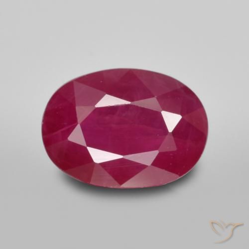 1.08ct 자연스러운 딥 레드 루비, 타원형, VS-SI