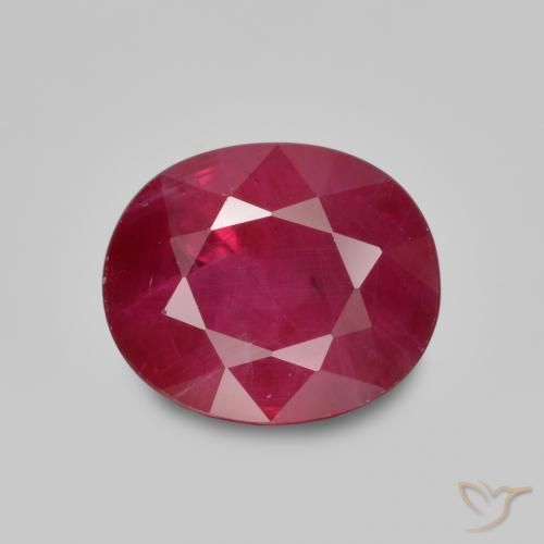 1.41ct 자연스러운 와인 레드 루비, 타원형, VS-SI