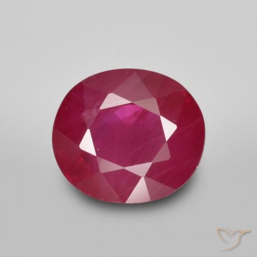 1.36ct 자연스러운 미디엄 레드 루비, 타원형, VS-SI