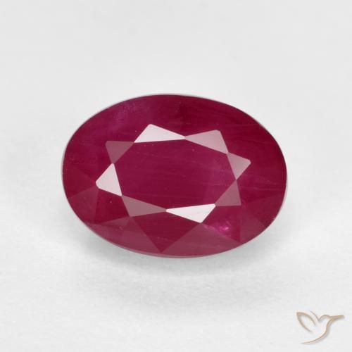 1.40ct 자연스러운 와인 레드 루비, 타원형, VS-SI