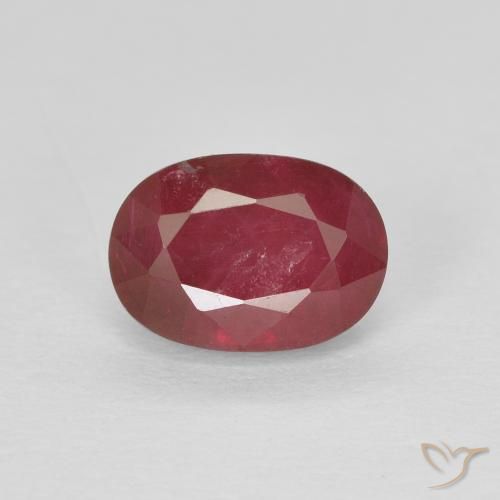 1.33ct 자연스러운 딥 레드 루비, 타원형, VS-SI