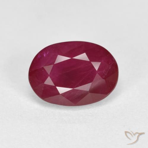 1.25ct 자연스러운 딥 레드 루비, 타원형, VS-SI