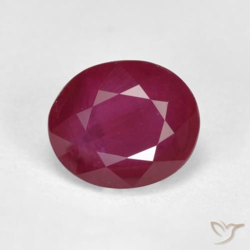 1.03ct 자연스러운 딥 레드 루비, 타원형, VS-SI