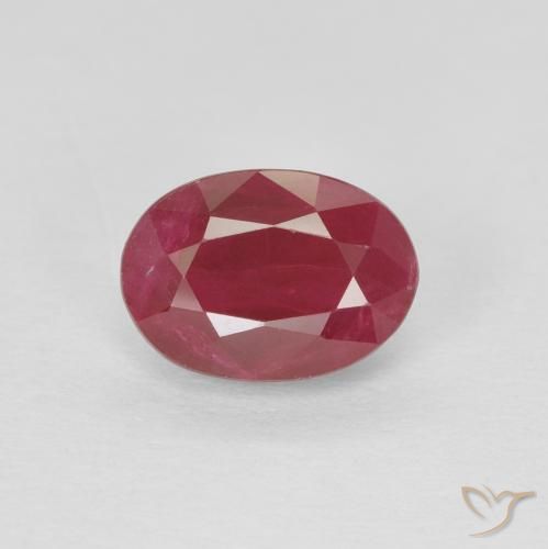 1.09ct 자연스러운 미디엄 레드 루비, 타원형, VS-SI