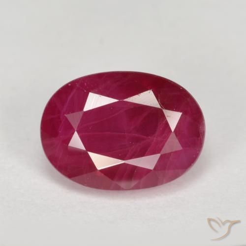 1.27ct 자연스러운 분홍빛이 도는 빨강 루비, 타원형, VS-SI