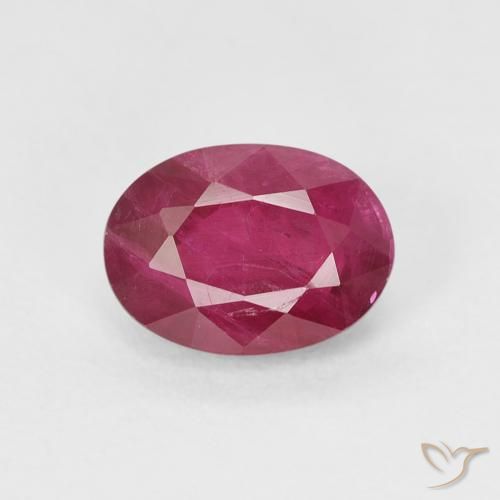 1.21ct 자연스러운 잼 레드 루비, 타원형, SI