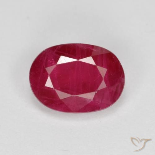 1.11ct 자연스러운 잼 레드 루비, 타원형, SI