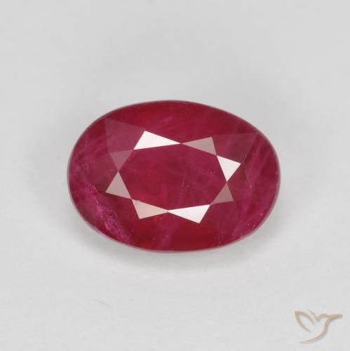 1.12ct 자연스러운 딥 크림슨 루비, 타원형, SI