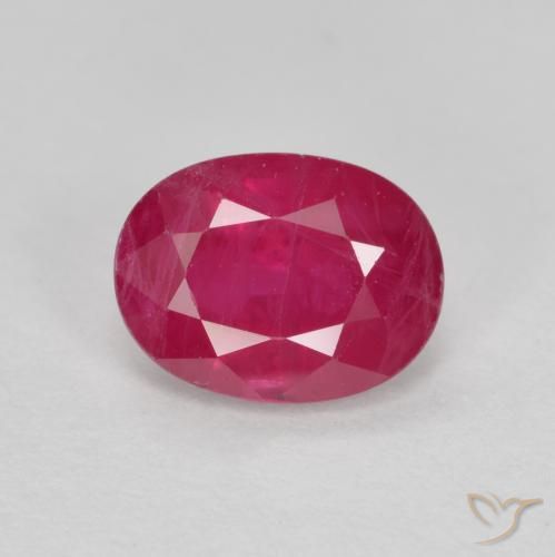1.04ct 자연스러운 붉은빛이 도는 핑크 루비, 타원형, SI