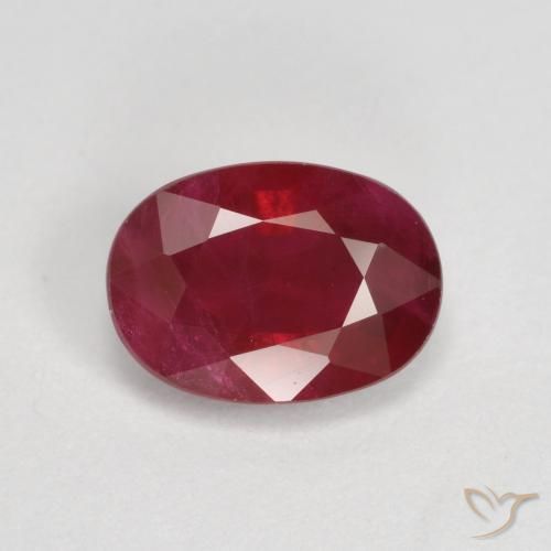 1.02ct 자연스러운 다크 레드 루비, 타원형, SI
