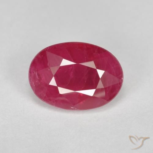 1.08ct 자연스러운 잼 레드 루비, 타원형, VS-SI