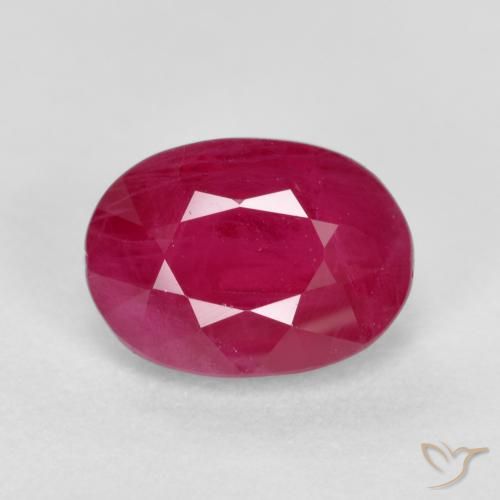 1.23ct 자연스러운 미디엄 레드 루비, 타원형, SI