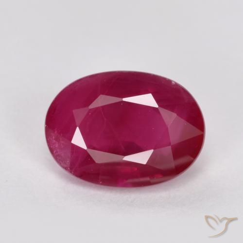 1.10ct 자연스러운 미디엄 레드 루비, 타원형, VS-SI