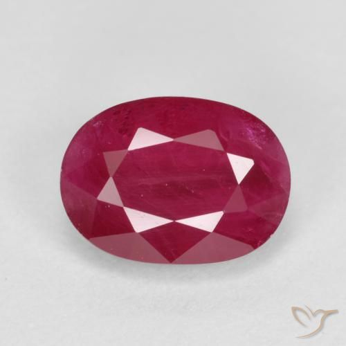 1.26ct 자연스러운 잼 레드 루비, 타원형, SI
