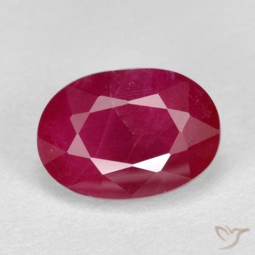 1.25ct 자연스러운 잼 레드 루비, 타원형, SI