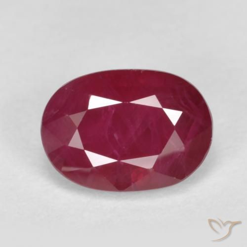 1.28ct 자연스러운 딥 레드 루비, 타원형, VS-SI